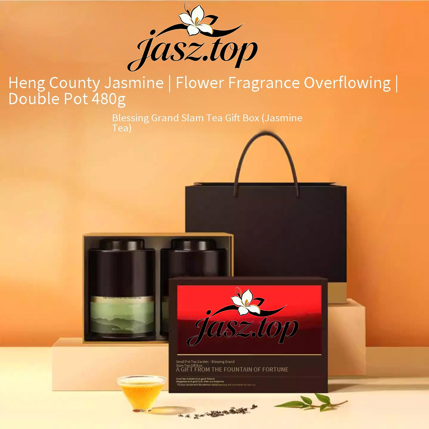 Blissful Fortune Tea Gift Box | Premium Jasmine & Top Grade Tieguanyin Oolong