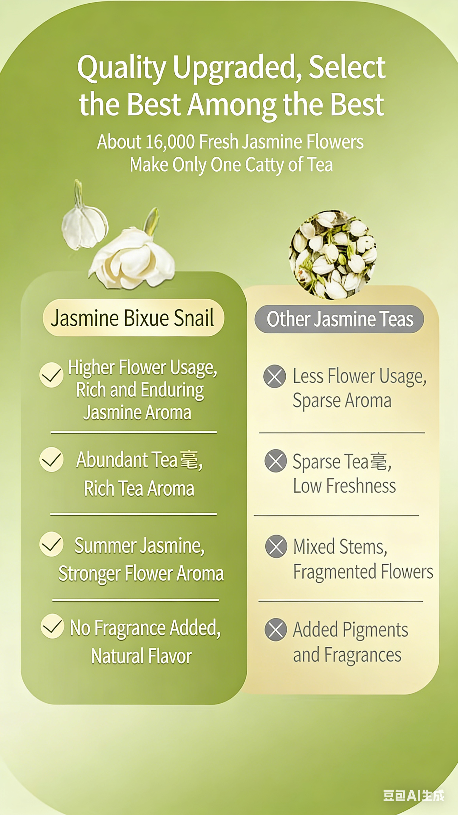 Jasmine Tea New Tea Jasmine Green Tea Premium Strong Fragrance Type Tea, Total 500 Grams, Hengzhou