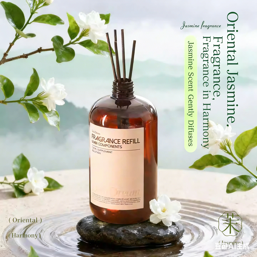 Jasmine Aromatherapy Refill Liquid, Long-lasting Fragrance for Indoor Use, Suitable for Home