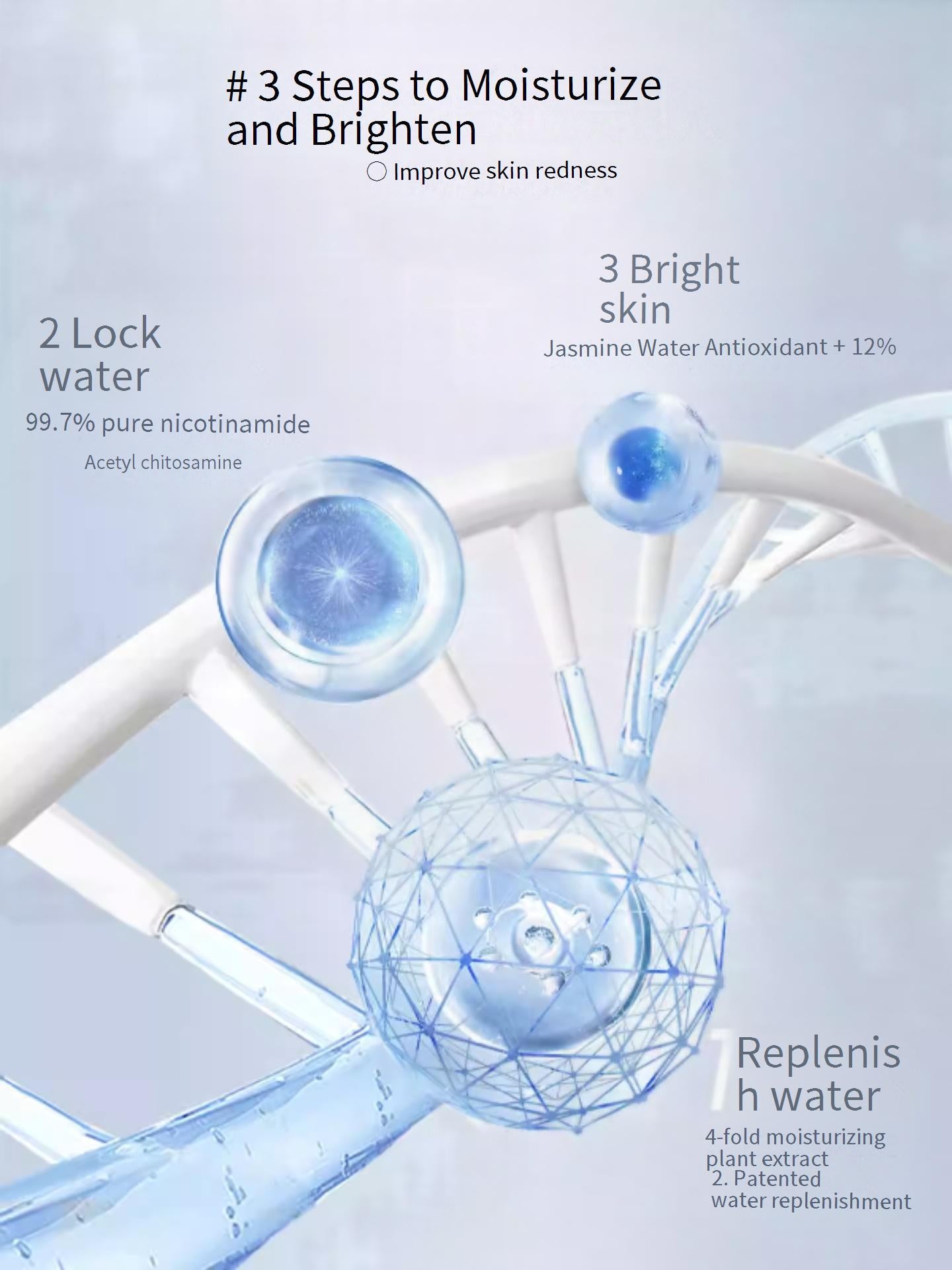 Jasmine Water and Lotion Set - Brightening Skincare, Oil Control, Sensitive Skin Relief, Fades Stay-up Dark Yellow Complexion, Hydrating and Moisturizing