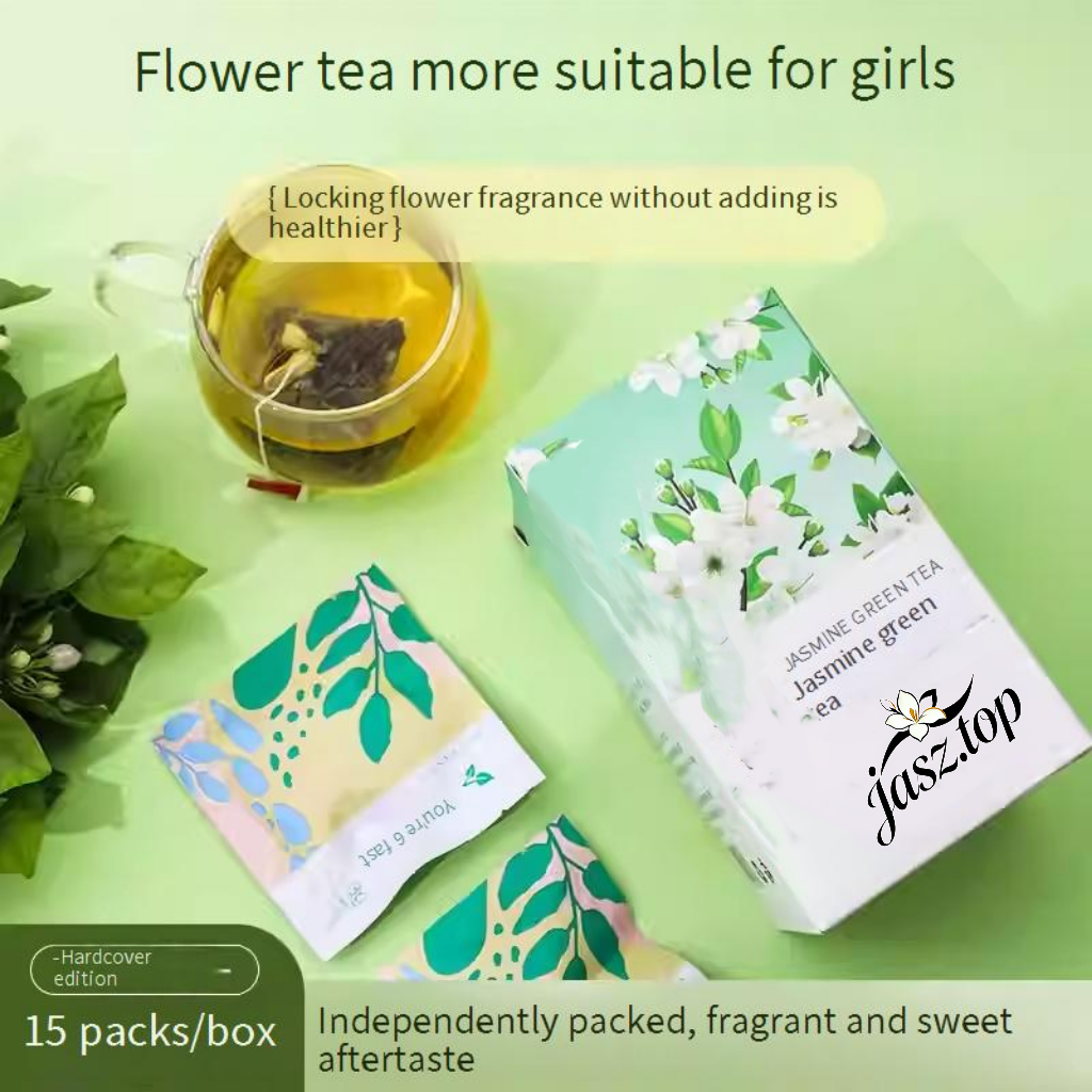 Jasmine Green Tea Bags, Rich Aroma Floral Tea, Cold Brewable, Triangular Pyramid Tea Bags, Women-Friendly, Brewable Anytime, Perfect for Gift & Souvenir Boxes