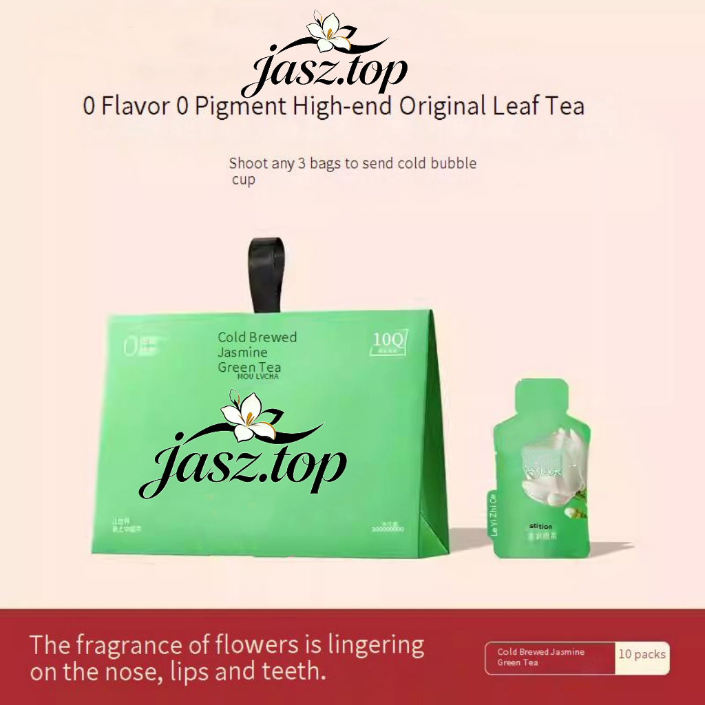 Jasmine Green Tea Cold Brew Tea Bags, Floral Tea Sachets, Zero Sugar Beverage, Tea Drinks, 10 Counts