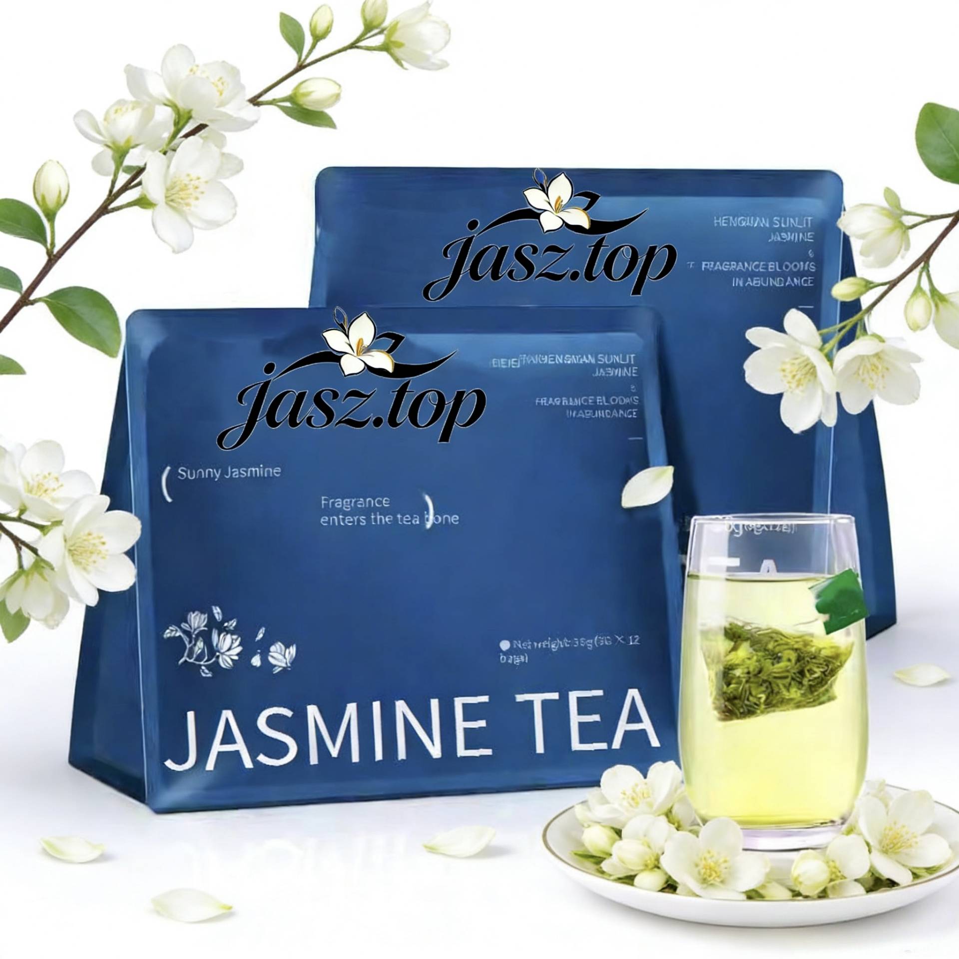 Individually Wrapped Jasmine Tea Bags, Premium Loose Tea Leaves
