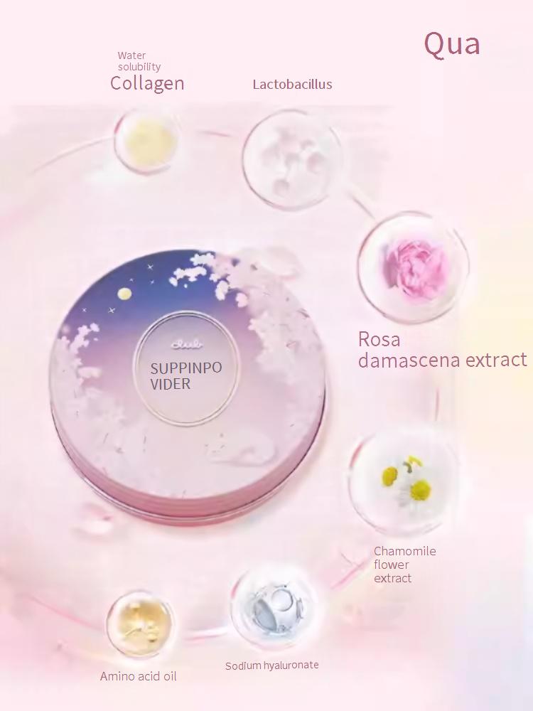 Cherry Blossom & Jasmine Scented No-Makeup Night Setting Powder - Oil Control Loose Powder & Pressed Powder