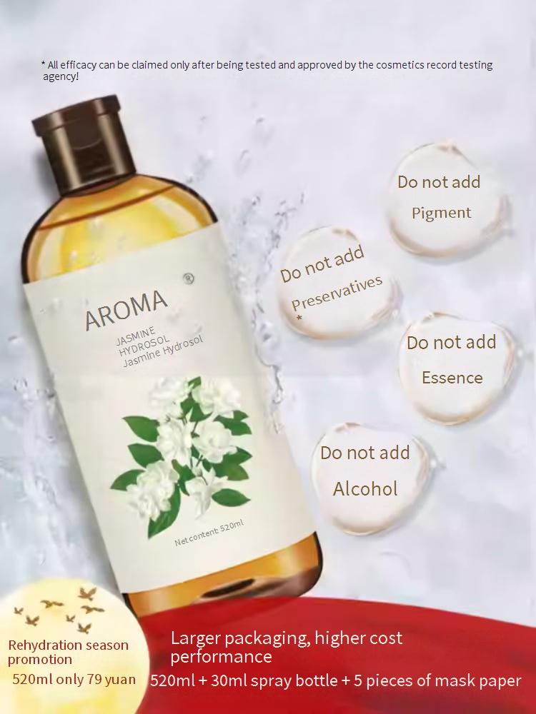 Natural Small Flower Jasmine Hydrosol, Hydrating Moisturizing Toner Spray (Large Bottle)