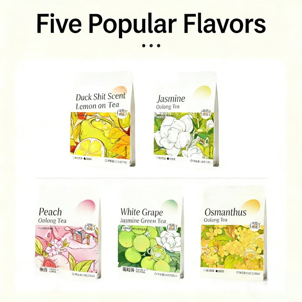 Hot-brewed Jasmine Tea, Duck Shit Fragrance Oolong Tea with Grape and Peach, tea bags suitable for women