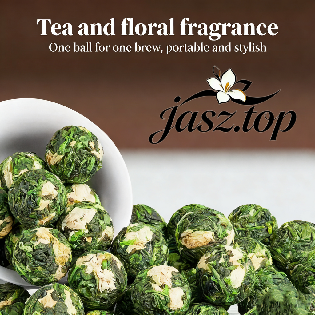 Premium Jasmine Dragon Pearl Tea, Handcrafted with Ancient Scenting Technique, Green Tea Scented with Jasmine Blossoms