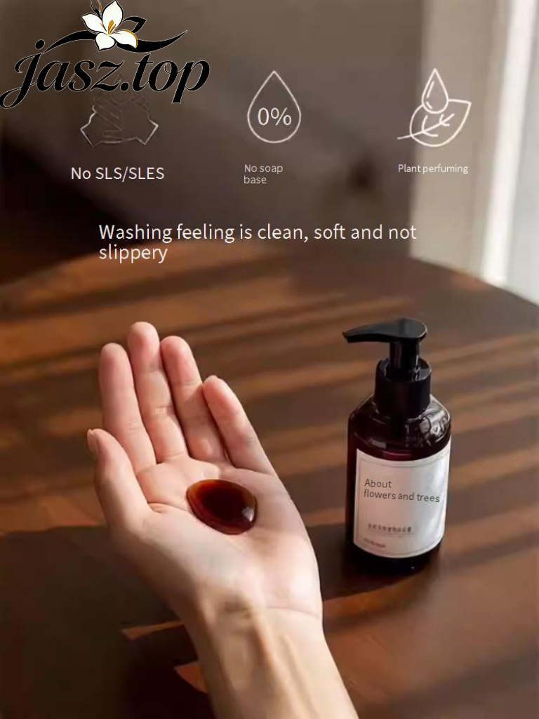 Jasmine Essential Oil & Natural Plant Amino Acid Body Wash - Gentle Foam Cleansing, Long-Lasting Fragrance, Hydrating & Non-Slippery