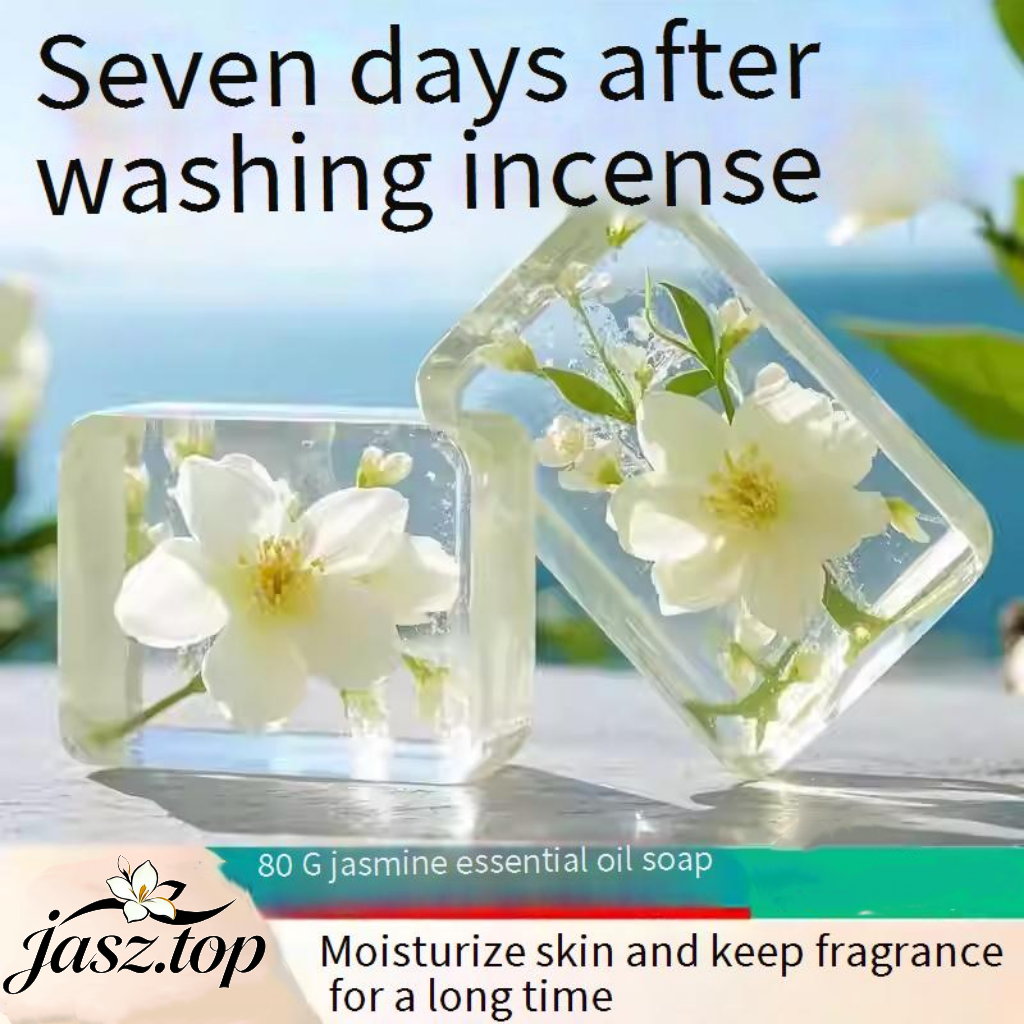 Jasmine Fragrance Soap, Face & Body Wash Bar, Oil Control, Anti-Mite & Antibacterial, Skin Brightening & Nourishing, Moisturizing, Long-Lasting Fragrance