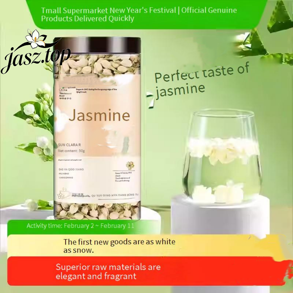 Premium Dried Jasmine Flowers | Healthy Floral Tea with Mild Fragrance | Perfect for Blending with Rose & Chrysanthemum for Infusion