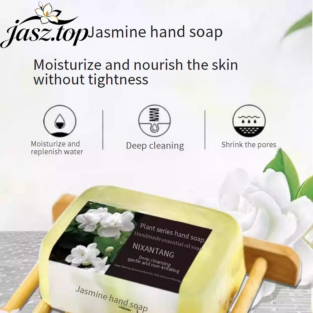 Jasmine Fragrance Soap, Face & Body Wash Bar, Oil Control, Anti-Mite & Antibacterial, Skin Brightening & Nourishing, Moisturizing, Long-Lasting Fragrance