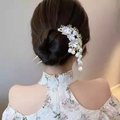 Ancient-style jasmine tassel U-shaped hairpin for bun styling, new Chinese-style hair accessory, popular internet-famous hairpin, daily hair-up hairpin