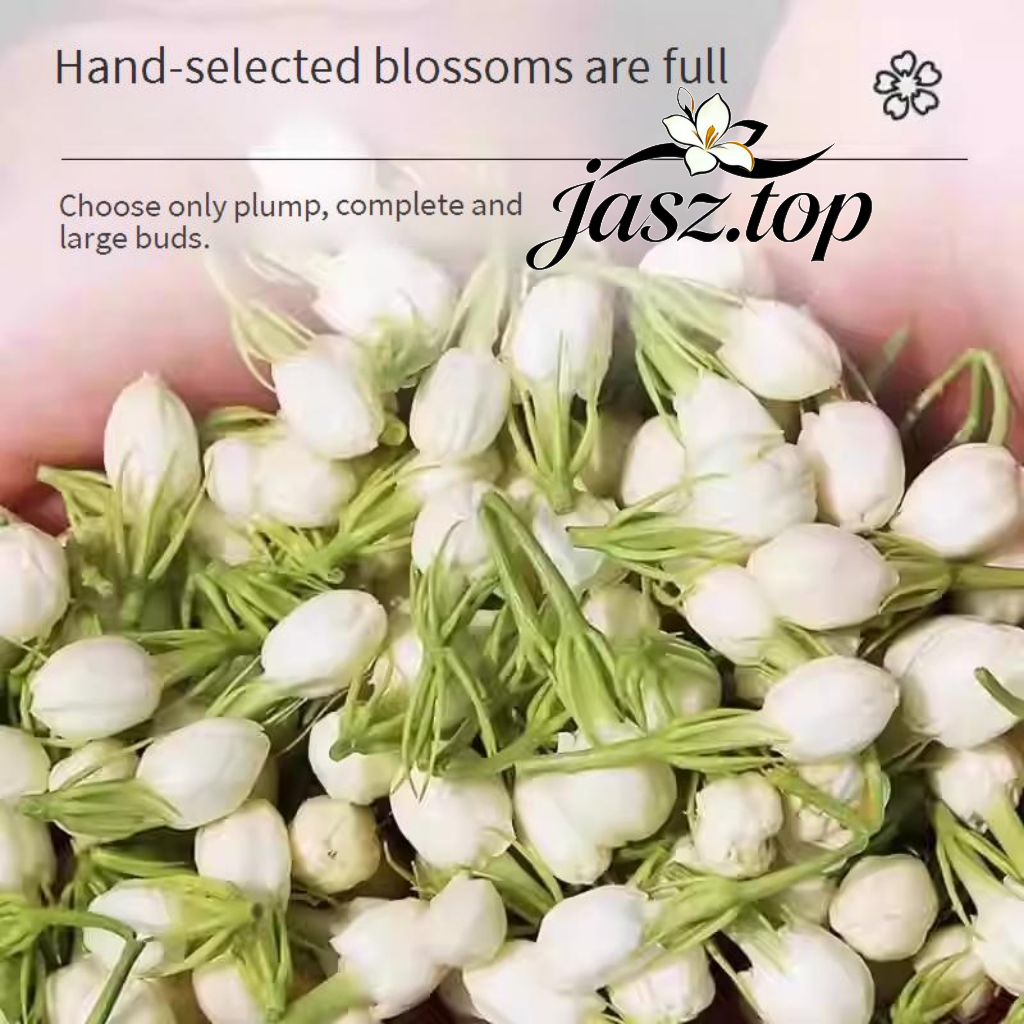 Premium Dried Jasmine Flowers | Healthy Floral Tea with Mild Fragrance | Perfect for Blending with Rose & Chrysanthemum for Infusion