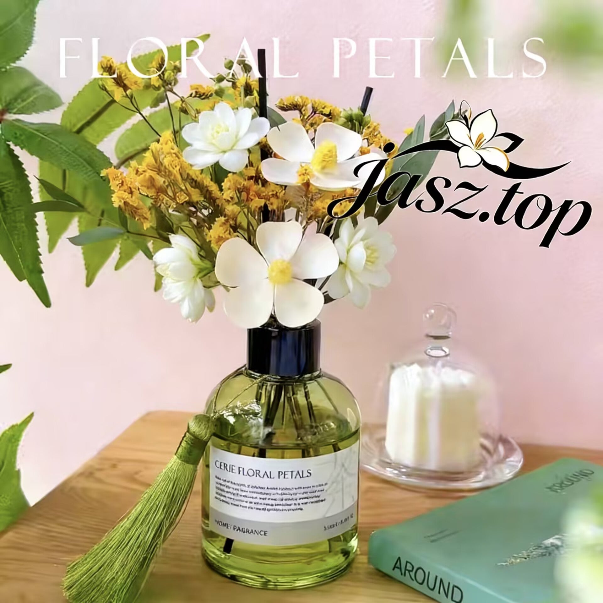 Jasmine Tea & Sweet Osmanthus White Tea Dried Flower Aromatherapy Ornament, Long-Lasting Fragrance Premium Essential Oil Diffuser for Home Bedroom Indoor Decor