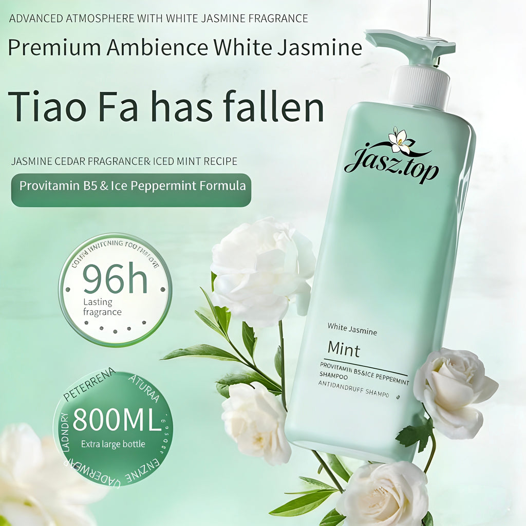 Peppermint & Jasmine Shampoo - Oil Control, Volumizing, Smoothing, Moisturizing, Refreshing, Long-Lasting Fragrance, Dandruff & Itch Relief