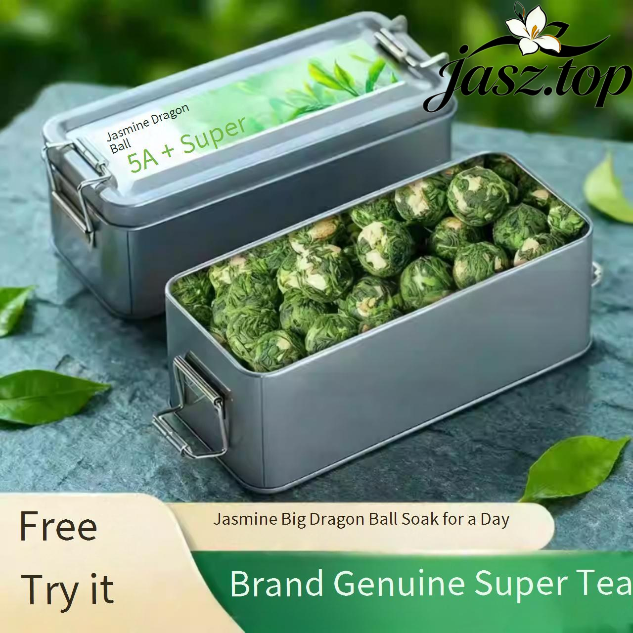 Premium Jasmine Dragon Pearl Tea, Handcrafted with Ancient Scenting Technique, Green Tea Scented with Jasmine Blossoms