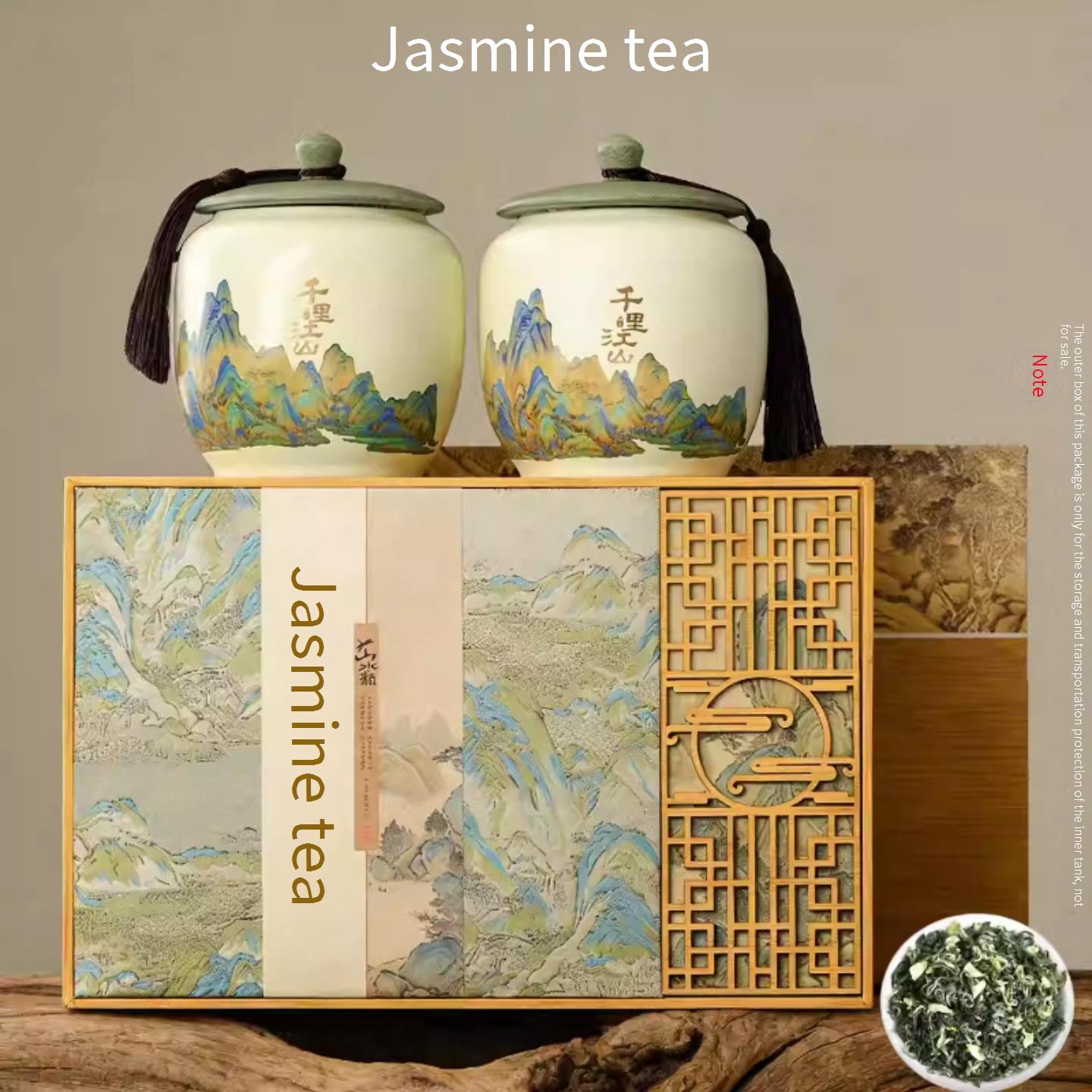 Authentic Jasmine Tea Gift Box, 2025 New Harvest, Premium Strong Aroma Green Tea, Ideal New Year Gift for Elders
